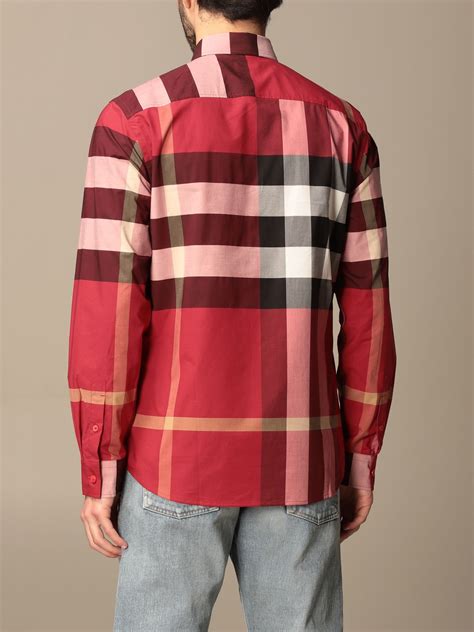 burberry shirt with red writing|Burberry cotton shirt red.